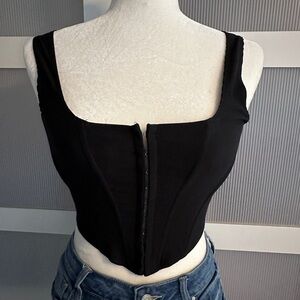Windsor Black crop bustier top